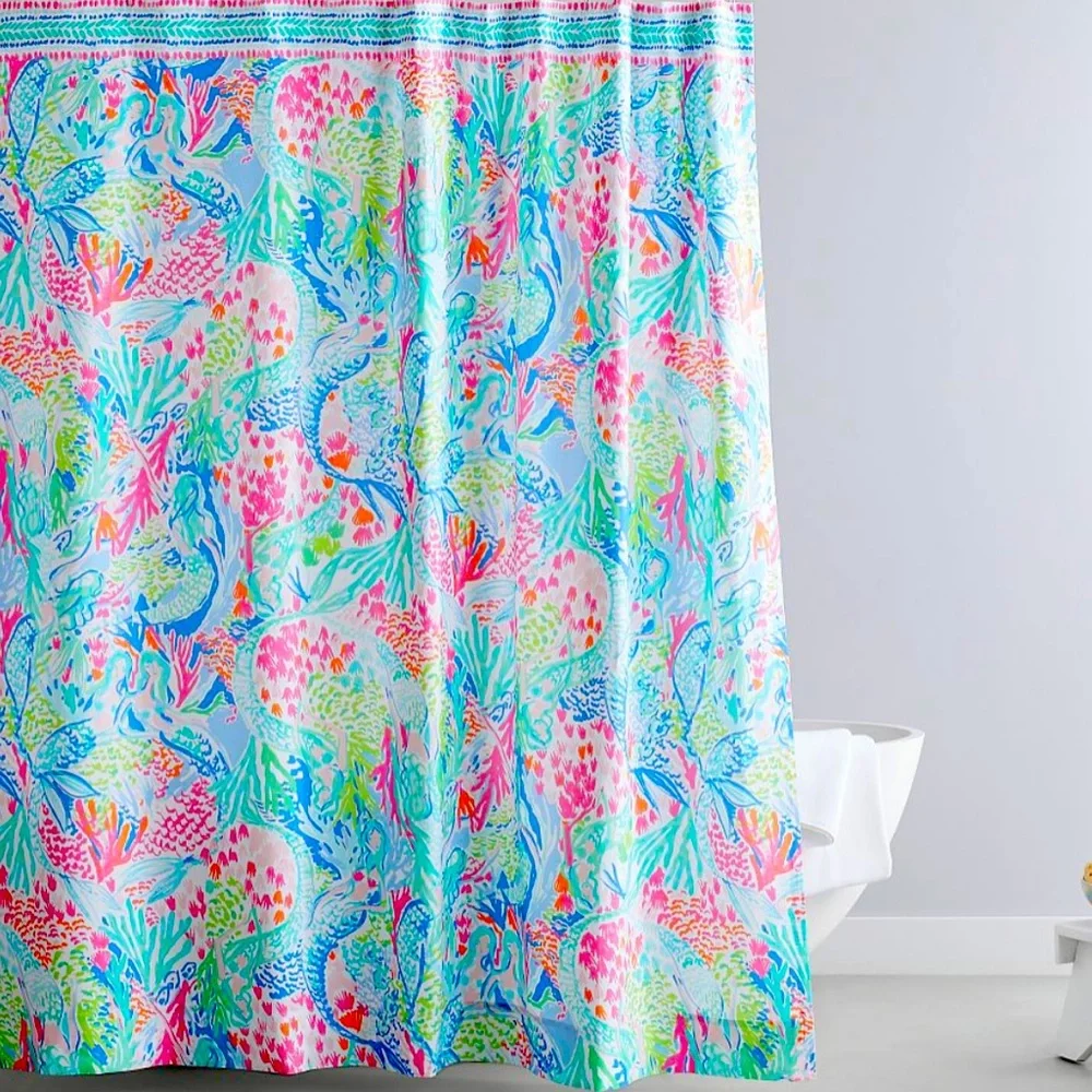 NEW Lilly Pulitzer Vibrant Coral Reef Shower Curtain